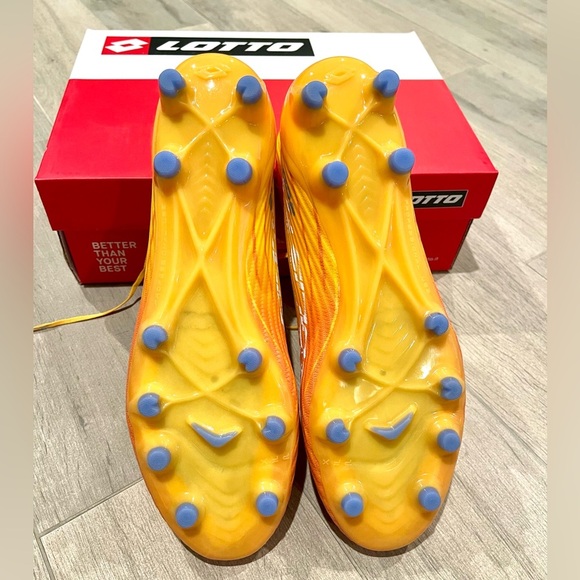 Solista 200 IX FG Lotto Soccer Cleats orange/yellow new in box size 10.5 Unisex main image 7